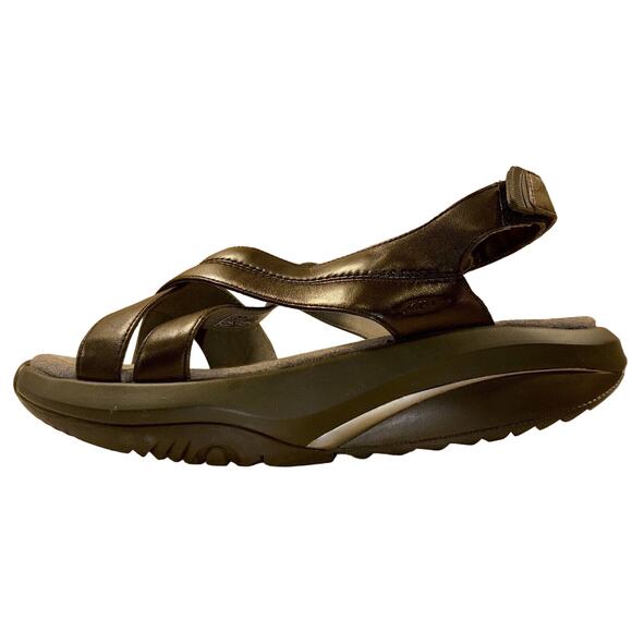 MBT Women's Habari Strappy Leather Sandals Black Size 9 Rocker Toning Open Toe - Picture 7 of 12